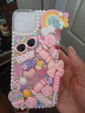    Handmade Kawaii Pink Charm Phone CaseThis case is decorated with Love     