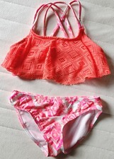 OP Two Piece Swimsuit Top and Bottom Girls Size Small 6-6X