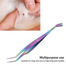 Pet Tweezers Stainless Steel Rustproof Coating Bug Tweezers 2 in 1 Flea Remover