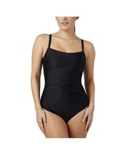 32 Degrees Classic Black One-Piece Swimsuit With Ruched Detail Size XXL