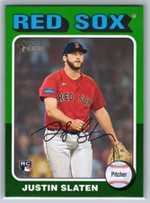 2024 Topps Heritage Justin Slaten Rookie Green Border #721 Boston Red Sox