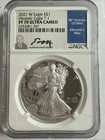 PF70 UCAM 2021-W American Silver Eagle Heraldic Eagle T-1 Signed Moy NGC #297