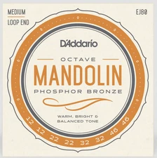 D'addario EJ80 Octave Mandolin Phosphor Bronze 12-46 Loope End