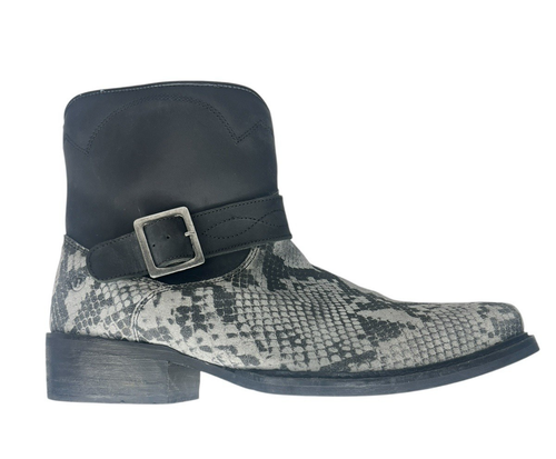 Dingo DI285 Snake Print Ankle Cowboy Boot Buckle Square Toe Zip Men's Size 10.5D - Picture 3 of 12