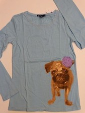 NWT GAP KIDS GAPKIDS GRAPHIC T GIRLS MEDIUM 8 DOG BLUE GIRLS 8 TEE TOP SHIRT LON