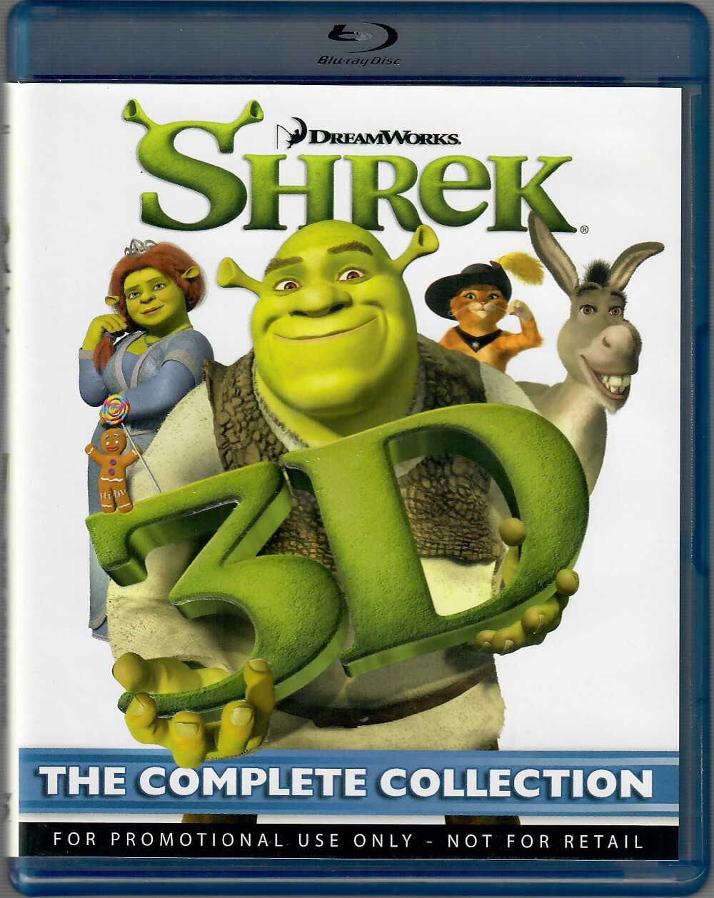 Shrek 3D: The Complete Collection (Blu-ray 3D, 4 Disc Set, 2010) LIKE NEW!