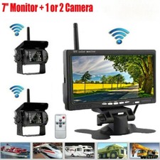 Wireless Backup Rear View Camera System 7" Monitor Night Vision For RV Truck Bus