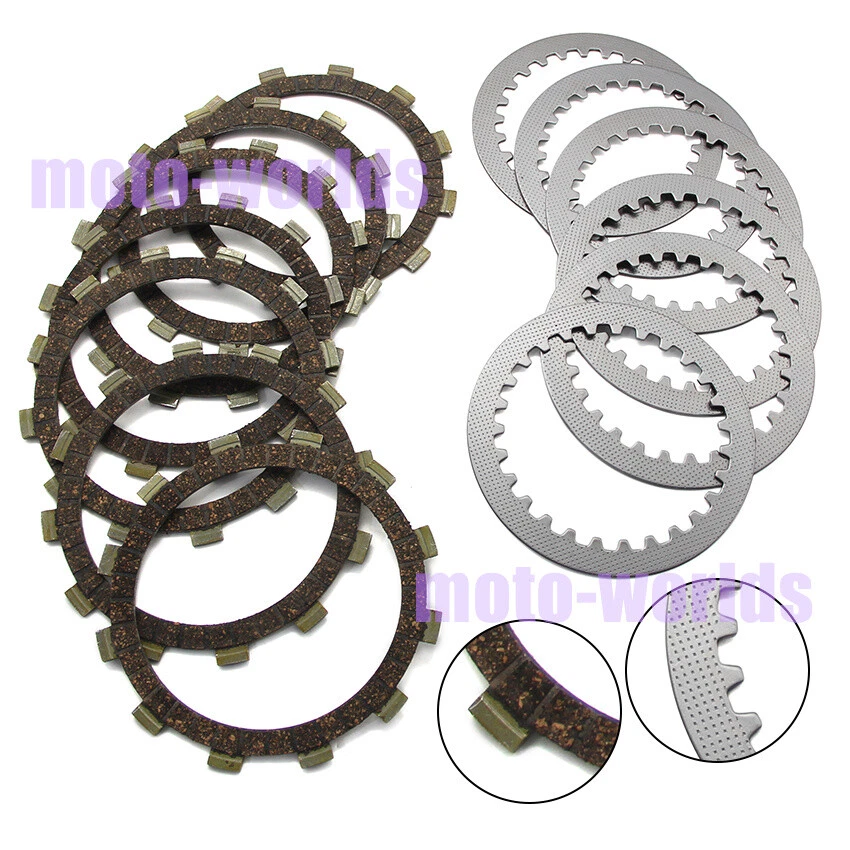 Kit de placas de acero de fricción de embrague para Yamaha XS400G 1980/XS400H 1981/XS400SJ 1982 Foto 2 de 4