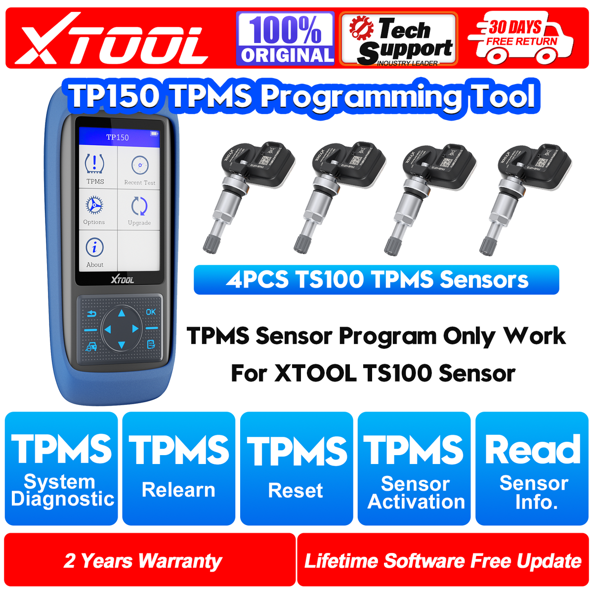 2025 XTOOL TP150+TS100 Sensor Programming TPMS Activate/Reset/Relearn/Diagnostic - Foto 9