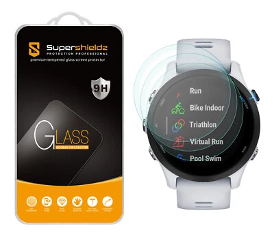 3X Supershieldz Tempered Glass Screen Protector for Garmin Forerunner 255