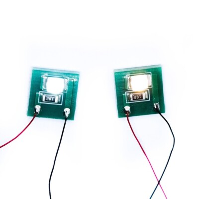 Lot De 5 LED 12V Pour Modélisme Ferroviaire - SMD 3528 Pré-câblées - Blanc Chaud/Froid - Éclairage
