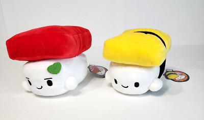 Pair (2) Choba MR. TUNA & EGG Sushi 5.9  Plush Cotton Food SNP Toy World NWT NEW
