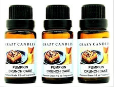 3 Pumpkin Crunch Cake 1/2oz Premium Grade Scented Fragrance Oil Crazy Candles