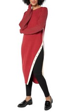 Peace Love World Women's Crew Neck Side Slit Tunic/Dress Cranberry