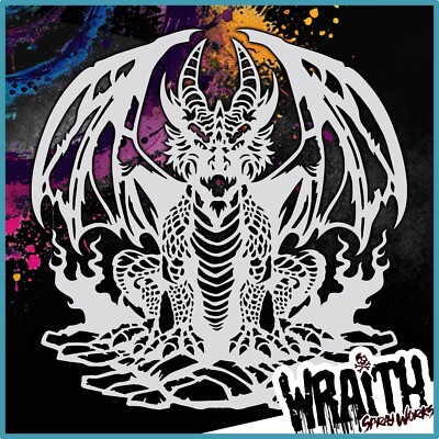 Dragon #5 - Reusable Airbrush Stencil Template