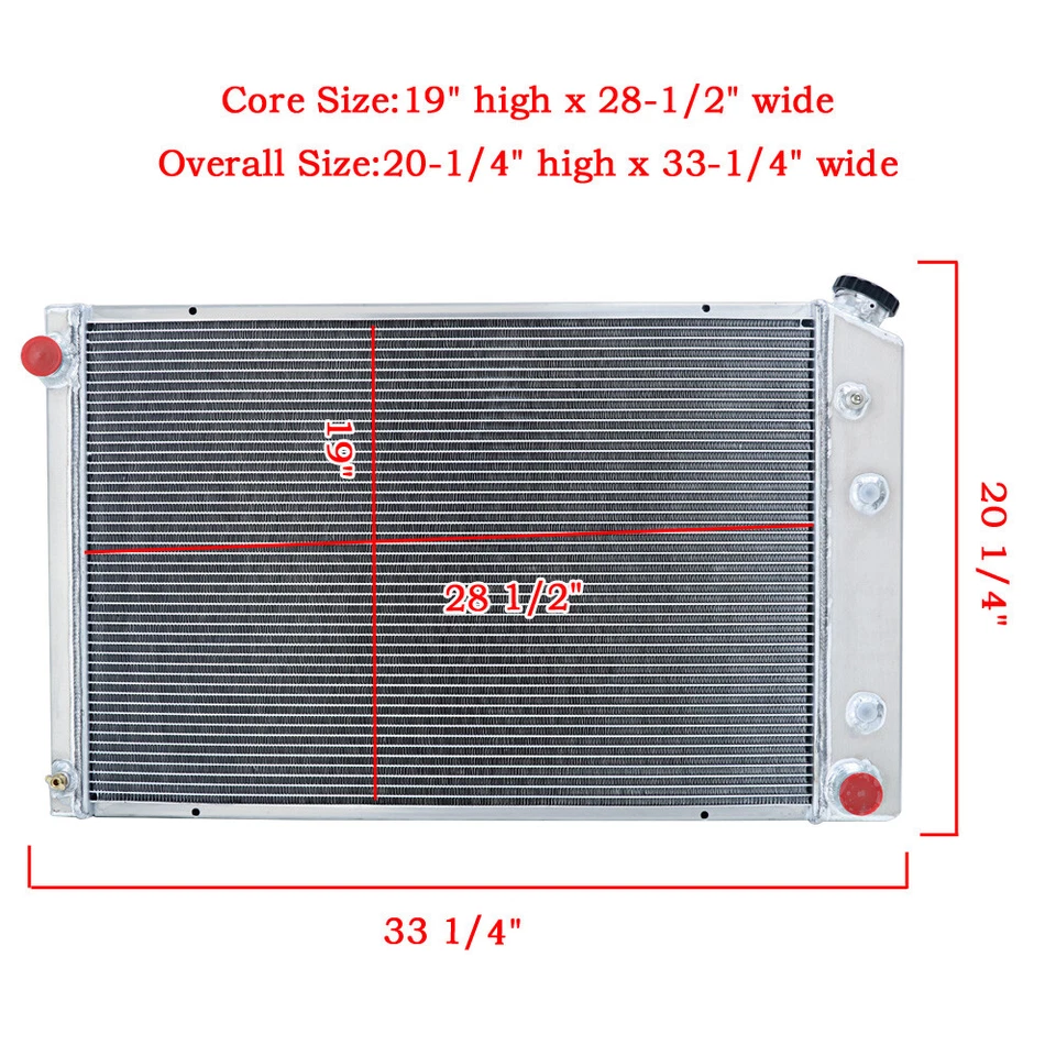 4 Rows Radiator Fit 1973~1987,1985 Chevrolet C/K C10 C20 C30 Pickup Suburban - Image 3 of 4