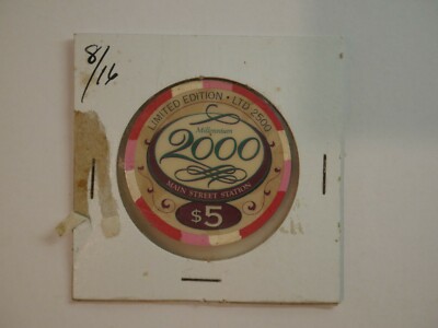 Main Street Station $5 Casino Chip - 2000 Millennium Uncirculated - Las Vegas