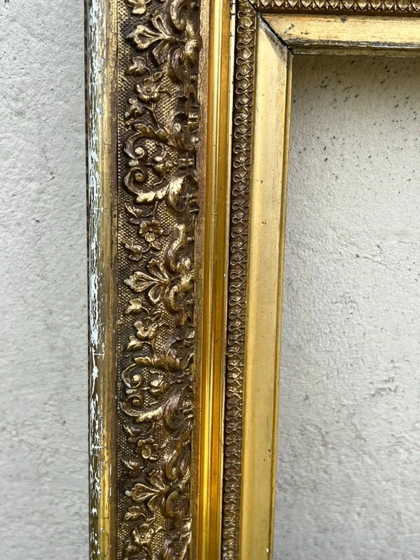 Très grand cadre ancien en bois doré – style baroque – 59,5 x 47 cm - Photo 4/4