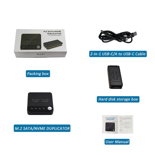 Portable Dual Bay M.2 SATA/NVME Clone Duplicator Offline Disk Copy Tool - Afbeelding 14 van 14