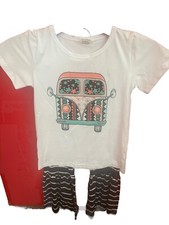 NEW Boutique School Bus Girls Ruffle Tunic Back to School Outfit Set