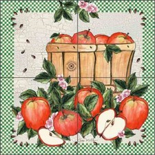 Apple Tile Backsplash Sara Mullen Fruit Art Ceramic Mural SM011