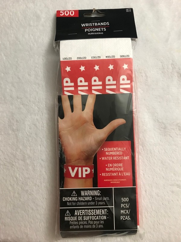 RED VIP WRISTBANDS SEQUENTIALLY NUMBERED/ WATER RESISTANT - BRAND NEW