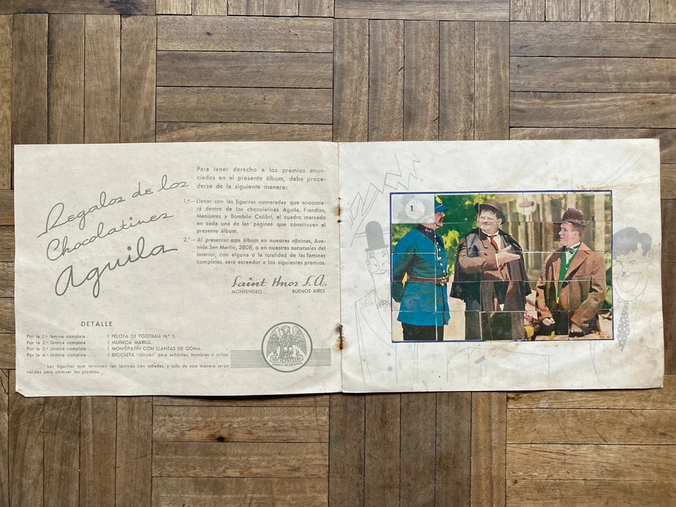 "Laurel & Hardy", Chocolatines Águila, álbum figuras (Uruguay, 1936) - Raro Foto 2 de 4