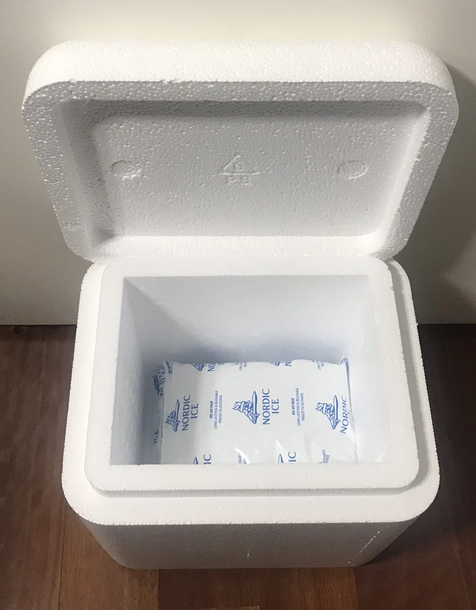 Small Foam Cooler w/ Handle - Holds (10) 12 oz. Cans