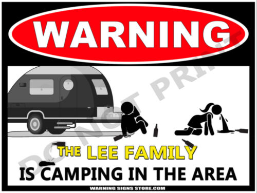 Personalized Camping Sign - The Lee Family Campsite choose camper CUSTOM NAME - Afbeelding 1 van 8