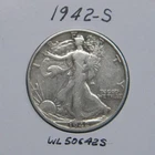 1942-S Walking Liberty half dollar, 90% silver coin