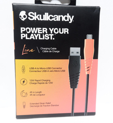 Skullcandy Line Charging Cable USB-A to Micro-USB Connector Works W/ Android 4ft