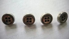 VINTAGE "DECORATIVE 4 HOLE-SHANK SILVER TONE PLASTIC  BUTTONS (5) 1/2"  diameter