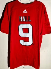 ADIDAS NHL T-SHIRT NEW JERSEY DEVILS TAYLOR HALL RED MEN'S L
