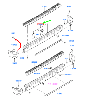 専用ページ❸ Ford Transit Connect MK1 Heckstoßstangenabdeckung 1537775 7T16