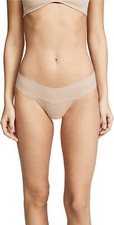 Hanky Panky 282256 Womens Hanky Panky Bare Eve Natural Rise Thong, Taupe, Tan, L