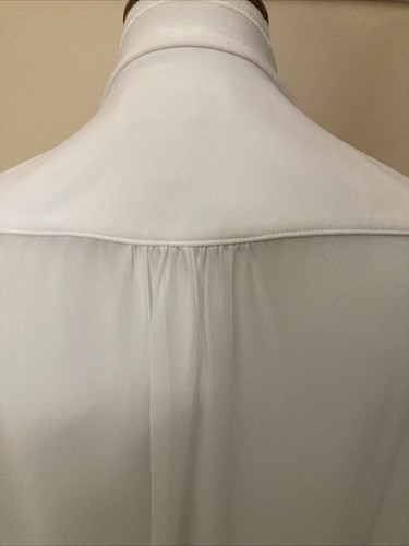 Joseph Ribkoff Roll Tab Sheer Sleeve Asymmetric Zip White Tunic Size 12 - Picture 12 of 12