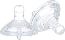 Nuby Medium Flow Anti-Colic Bottle Teats, Easy Latch, Pack of 2