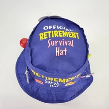 Retirement Survival Hat Bucket Bottle Opener Fishing Bobber Golf Tee Senior Blue