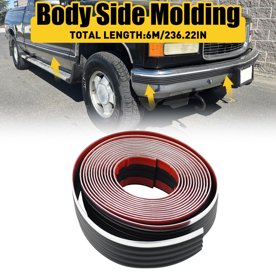 2set 6M Body Side Molding Belt Exterior Protector Roll For Chevy GMC