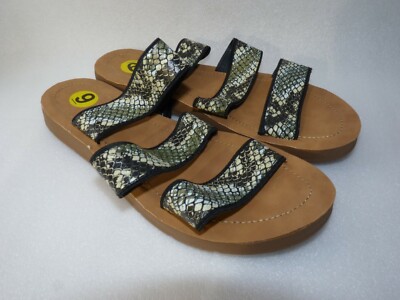 Rock and Candy Women Shoes Sandals Animal Print Size SKU