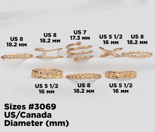 Juego de anillos minimalistas, lindos anillos, juego de anillos, delicados anillos, juego de anillos enchapados en oro, M - Imagen 3 de 9