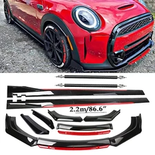 Front Bumper Lip Chin Spoiler Splitter Body Kit Glossy Black For Mini Cooper R55