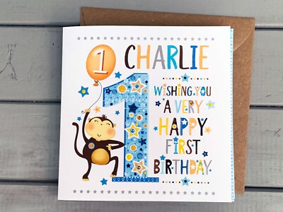 Geburtstagskarte Junge 1. 2. 3. 4. Happy Birthday, personalisiert besonderes Alter Karte