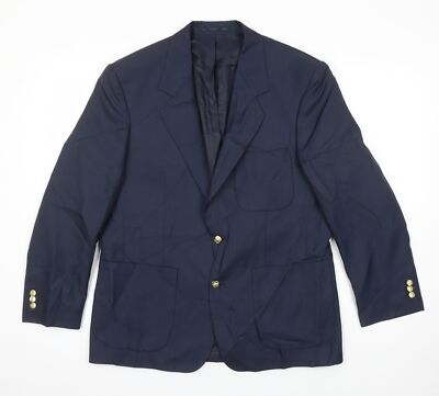Chums Herren Sakko Anzugjacke blau Polyester Größe 40 Regular