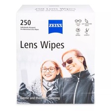 ZEISS PRE MOISTENED EYEGLASS LENS CLEANING WIPES 250 COUNT DISTRESSED PKG