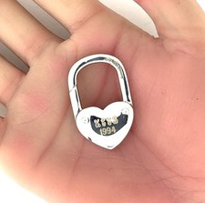 Tiffany Co. Vintage Heart Lock Key Ring Sterling Silver Key Chain Engraved