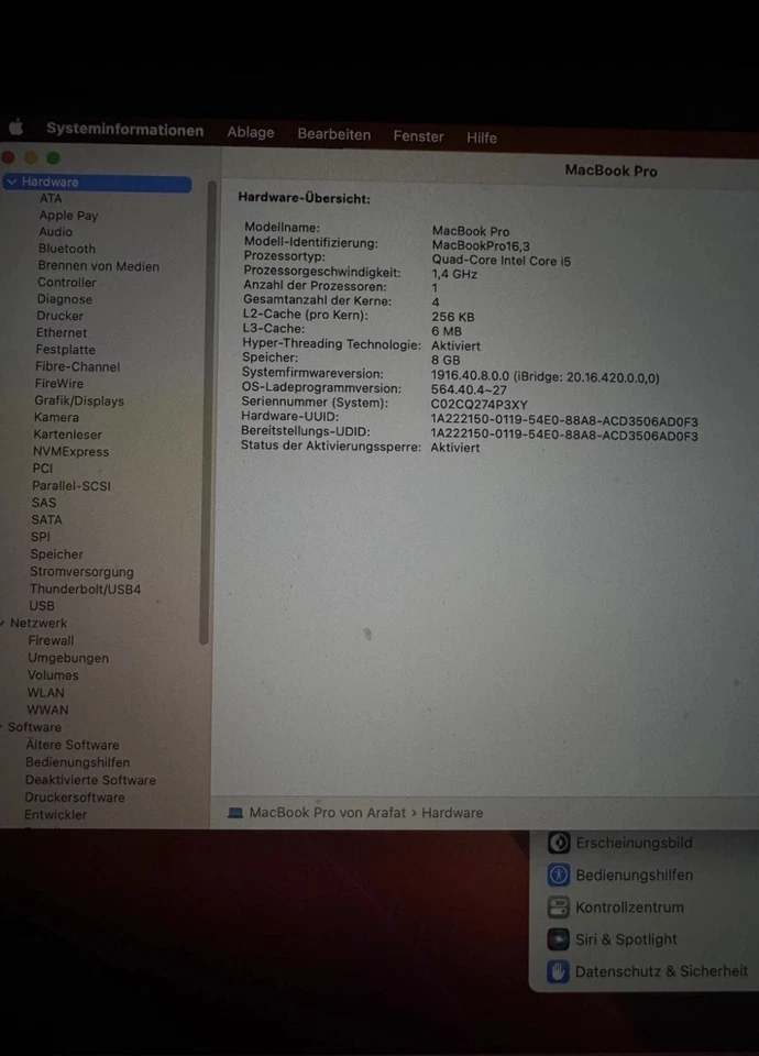 Apple MacBook Pro 2020 13,3 Zoll 8GB 256GB SSD Laptop Space Grau - Bild 3 von 4