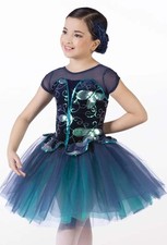 Dance Costume 6X-7 Child Blue Weissman 14649 Ballet Sequin Tutu
