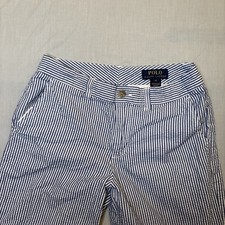 Polo Ralph Lauren Women s Size 14 Blue/White Striped Seersucker Chino Shorts