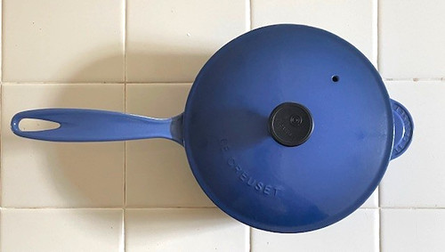 LE CREUSET 2.25 qt #21 Marseille Blue Saucepan/Saucier w/ Lid Made in France